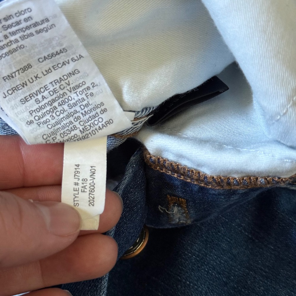 Madewell 10 High-Rise Skinny Jeans Blue Button Fly Distressed J7914 Womens 28 - Picture 6 of 13